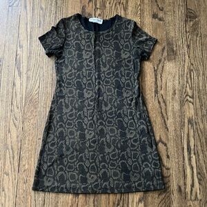 Ronni Nicole Vintage Black and Brown Snake Print Mini Dress